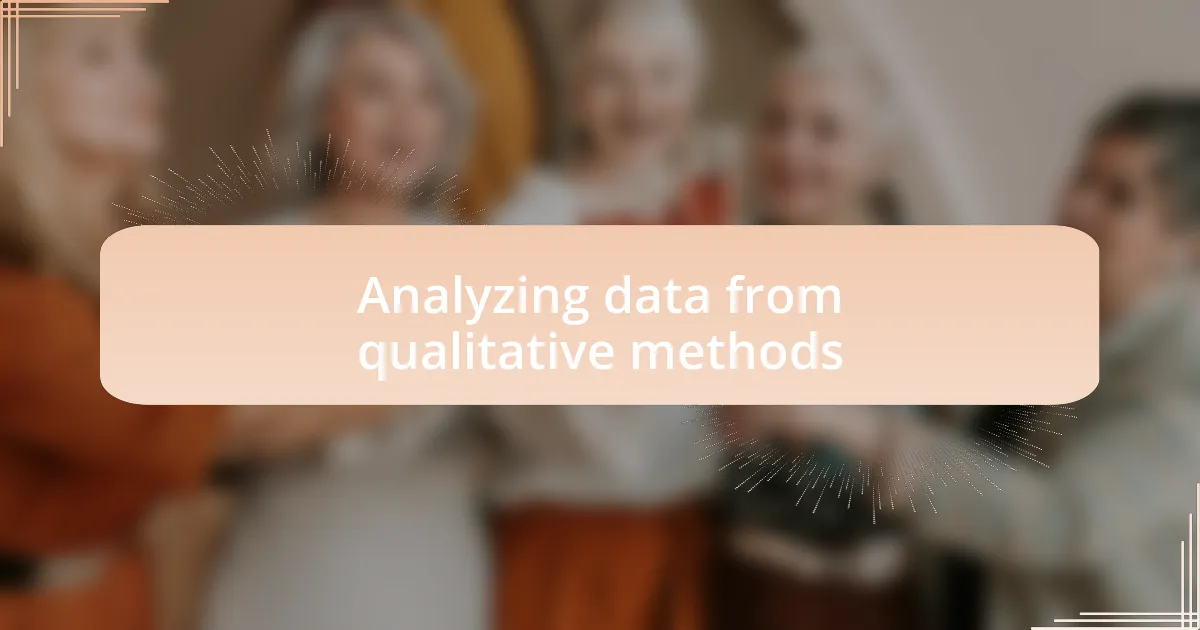 Analyzing data from qualitative methods