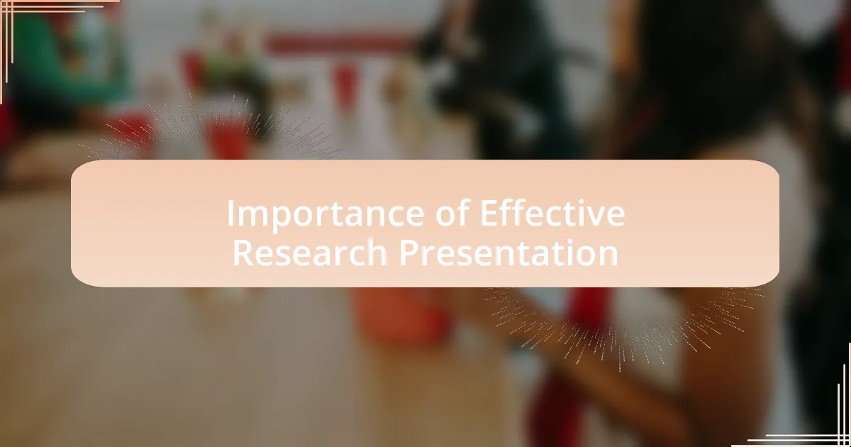 Importance of Effective Research Presentation