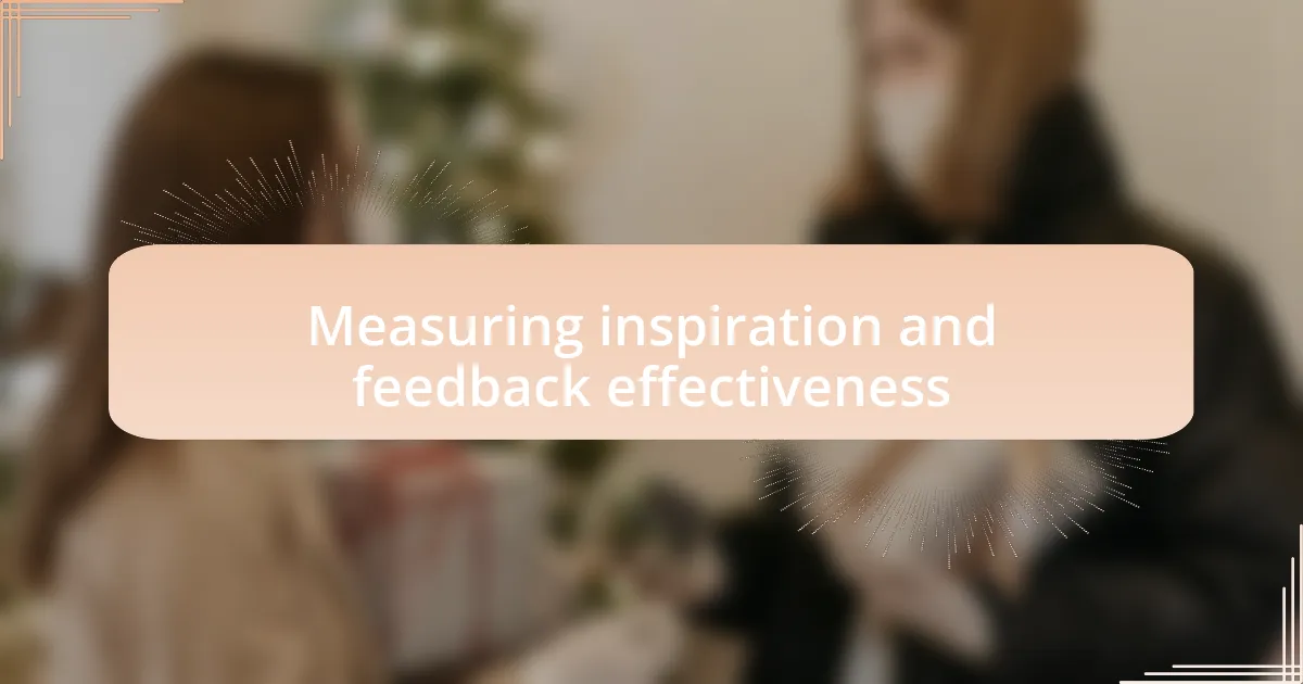 Measuring inspiration and feedback effectiveness